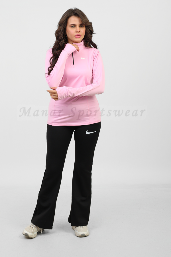 Half Zipper Flared Set (Half Zipper With Flare Pants) n