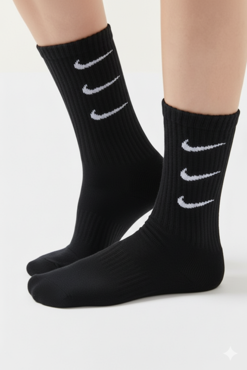 Nike Socks Black – Long Triple Swoosh Edition
