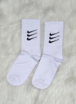 Nike Socks White - Long Triple Swoosh Edition - Image 2