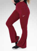 Burgundy Wine Flared Sports Pants - Image 2