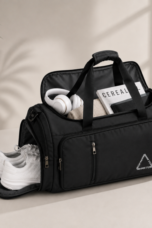 Motion Duffle Bag – Zip Front- Black