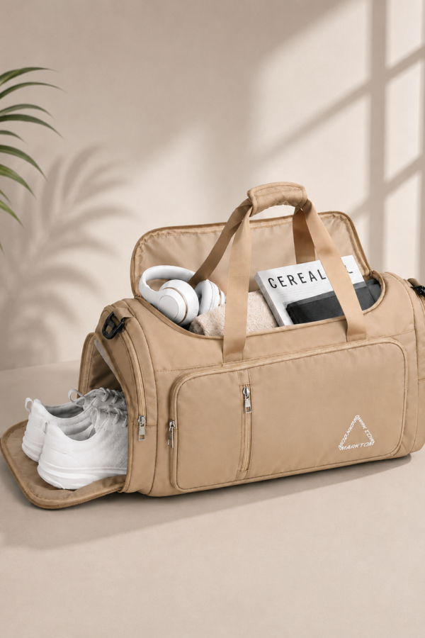 Motion Duffle Bag – Zip Front- Beige