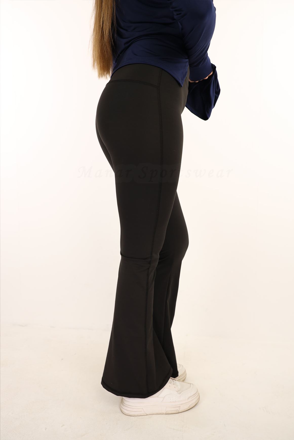 Flared Sports Pants - Black - Image 2