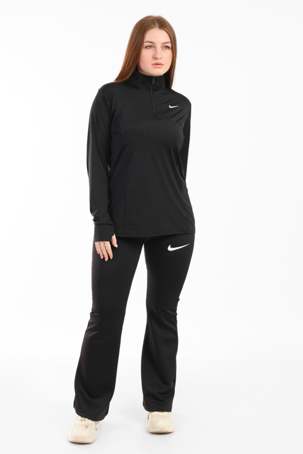 Half Zipper Flared Set