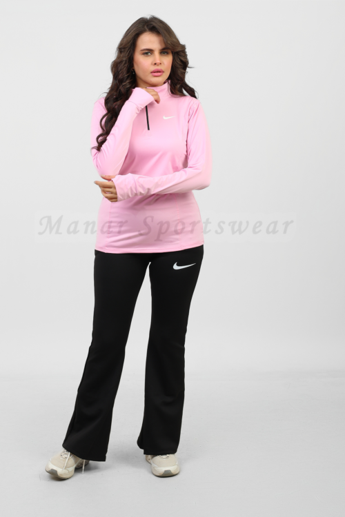 Half Zipper Flared Set (Half Zipper With Flare Pants) n