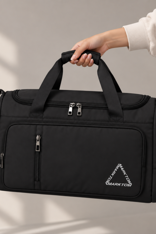 Motion Duffle Bag โ Zip Front- Black