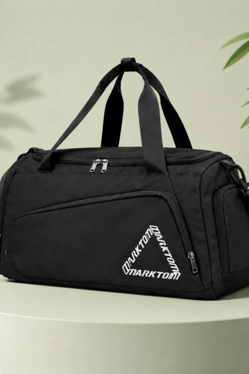 Curve Front Motion Duffle Bag – Black