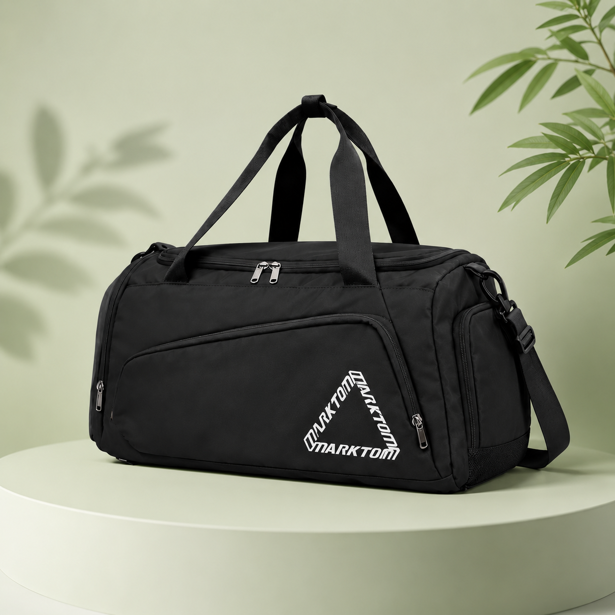 Curve Front Motion Duffle Bag – Black