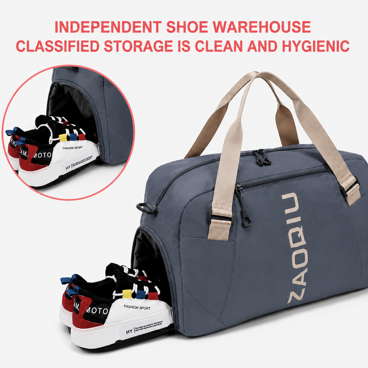 Ment Green -ZAQIU Weekender Travel Bag With Shoe Compartment - Image 4