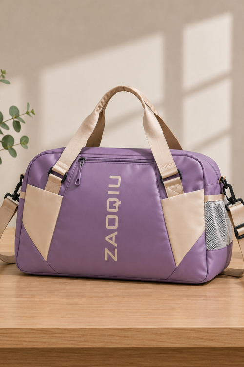 Lavender-ZAQIU Weekender Travel Bag With Shoe Compartment
