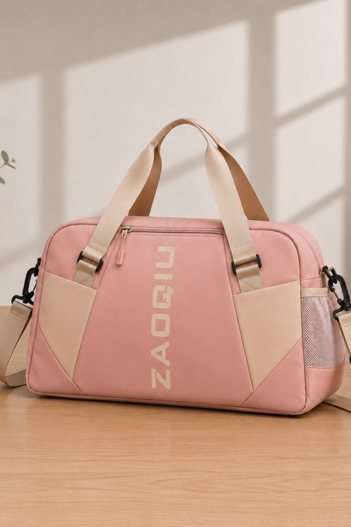 Rose Pink -ZAQIU Weekender Travel Bag With Shoe Compartment