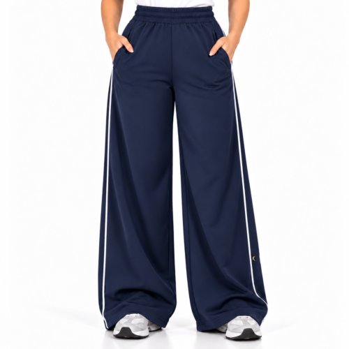 Motion Wide-Leg Track Pants- Navy
