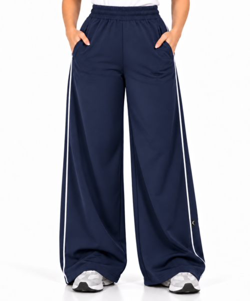 Motion Wide-Leg Track Pants- Navy