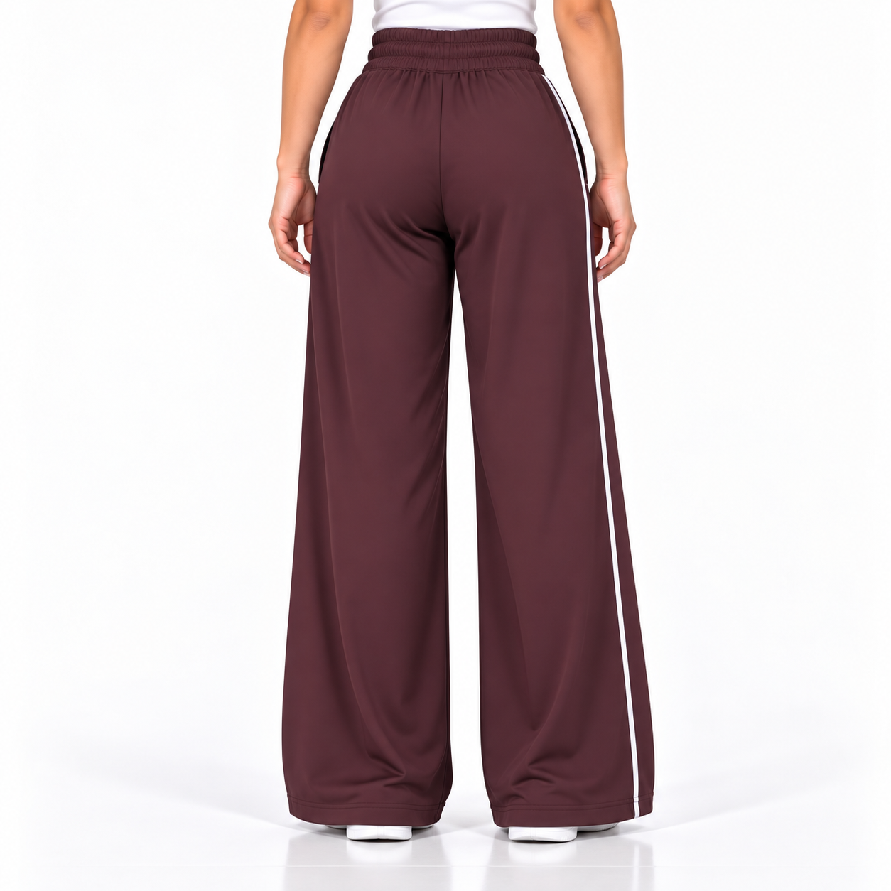 Motion Wide-Leg Track Pants- Maroon - Image 2