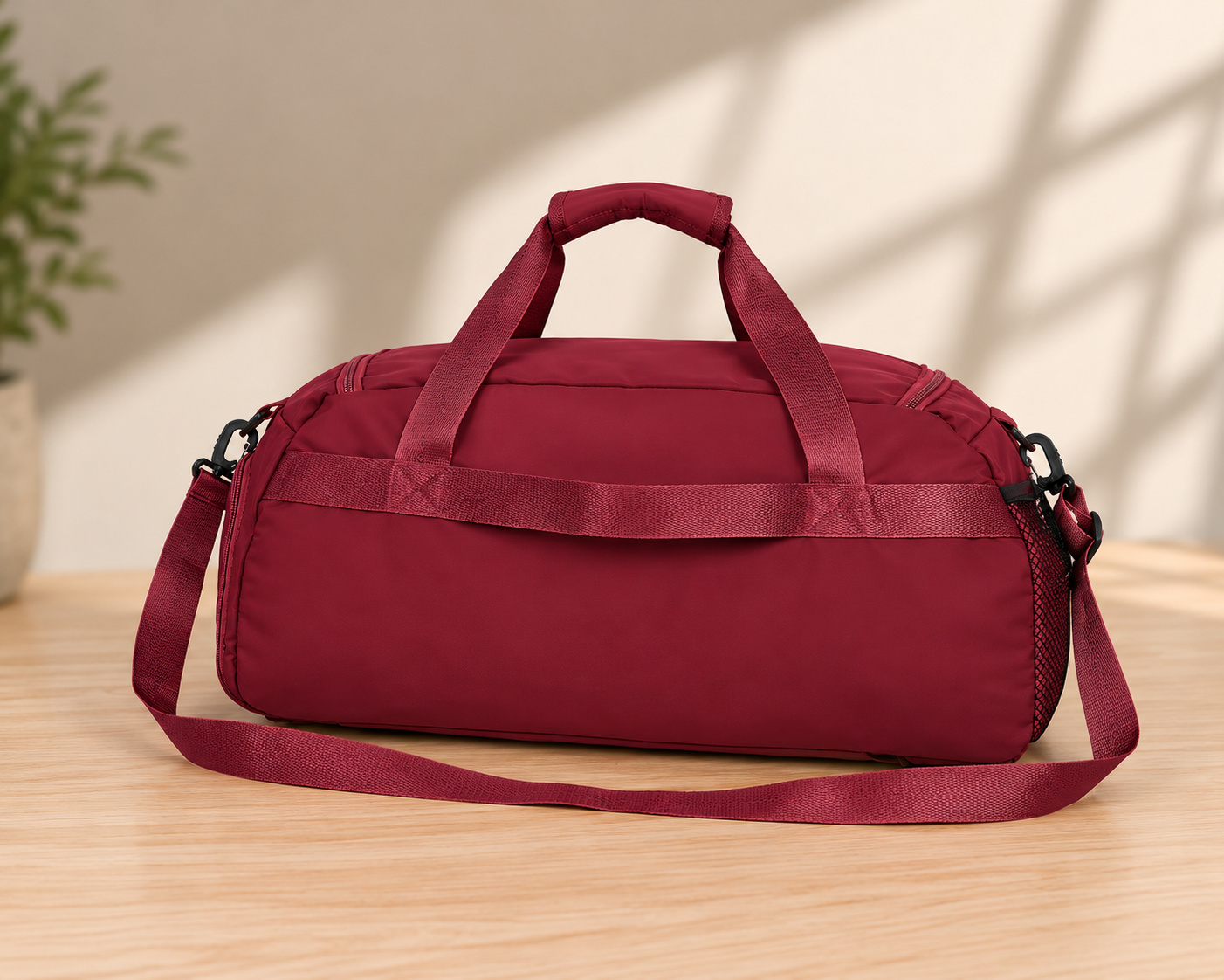 3-in-1 Duffle Bag -Burgundy Red - Image 4