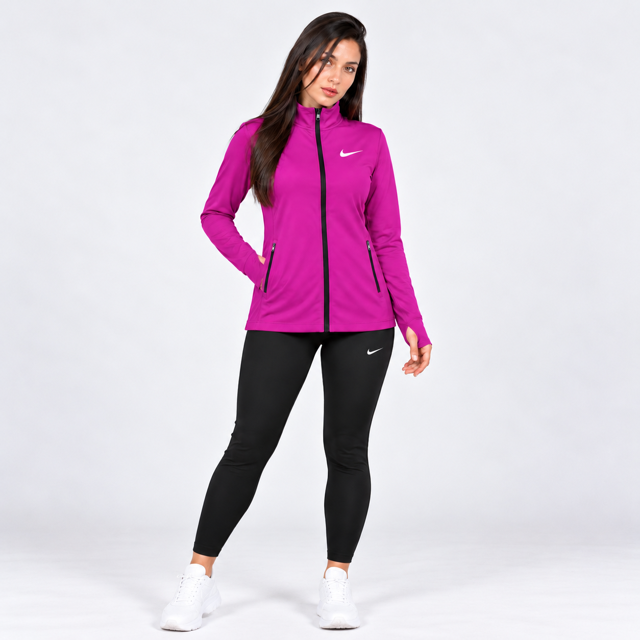 Active Flow Jacket - Magenta - Zipped Pocket