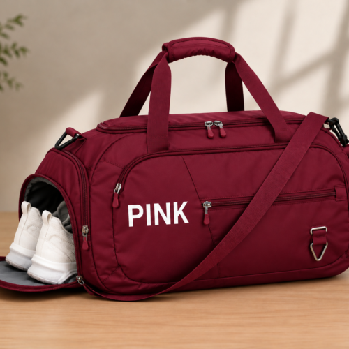 3-in-1 Duffle Bag -Burgundy Red
