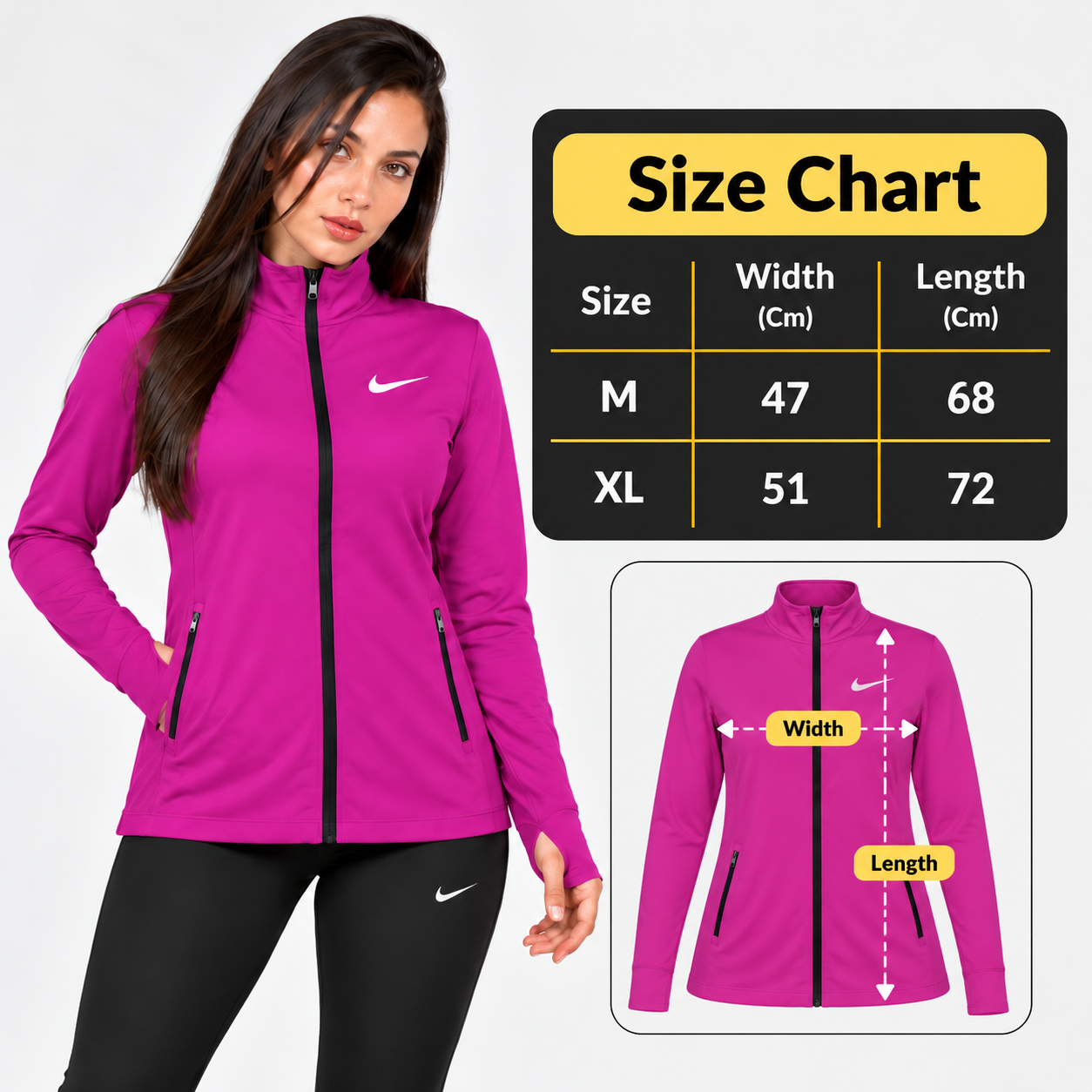 Active Flow Jacket - Magenta - Zipped Pocket - Image 2