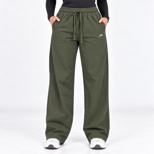 Olive Green Motion Flex Straight Pants