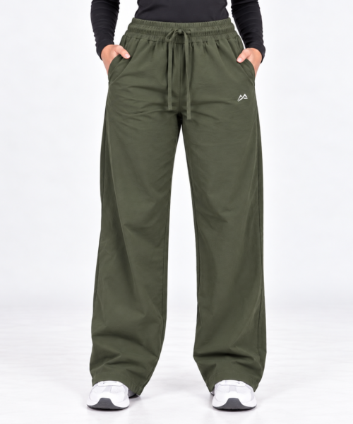 Olive Green Motion Flex Straight Pants