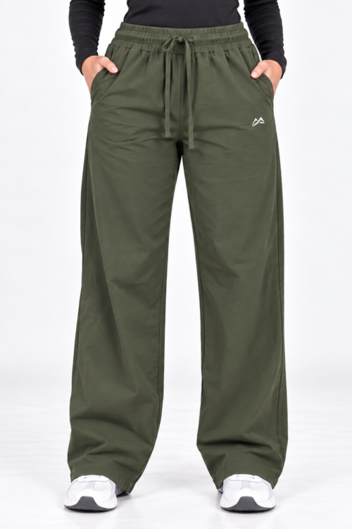 Olive Green Motion Flex Straight Pants